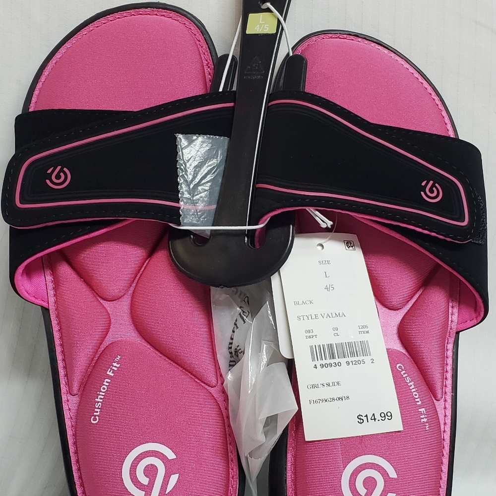 3 Pairs Girls Size L 4/5 Pink Champion Sandals